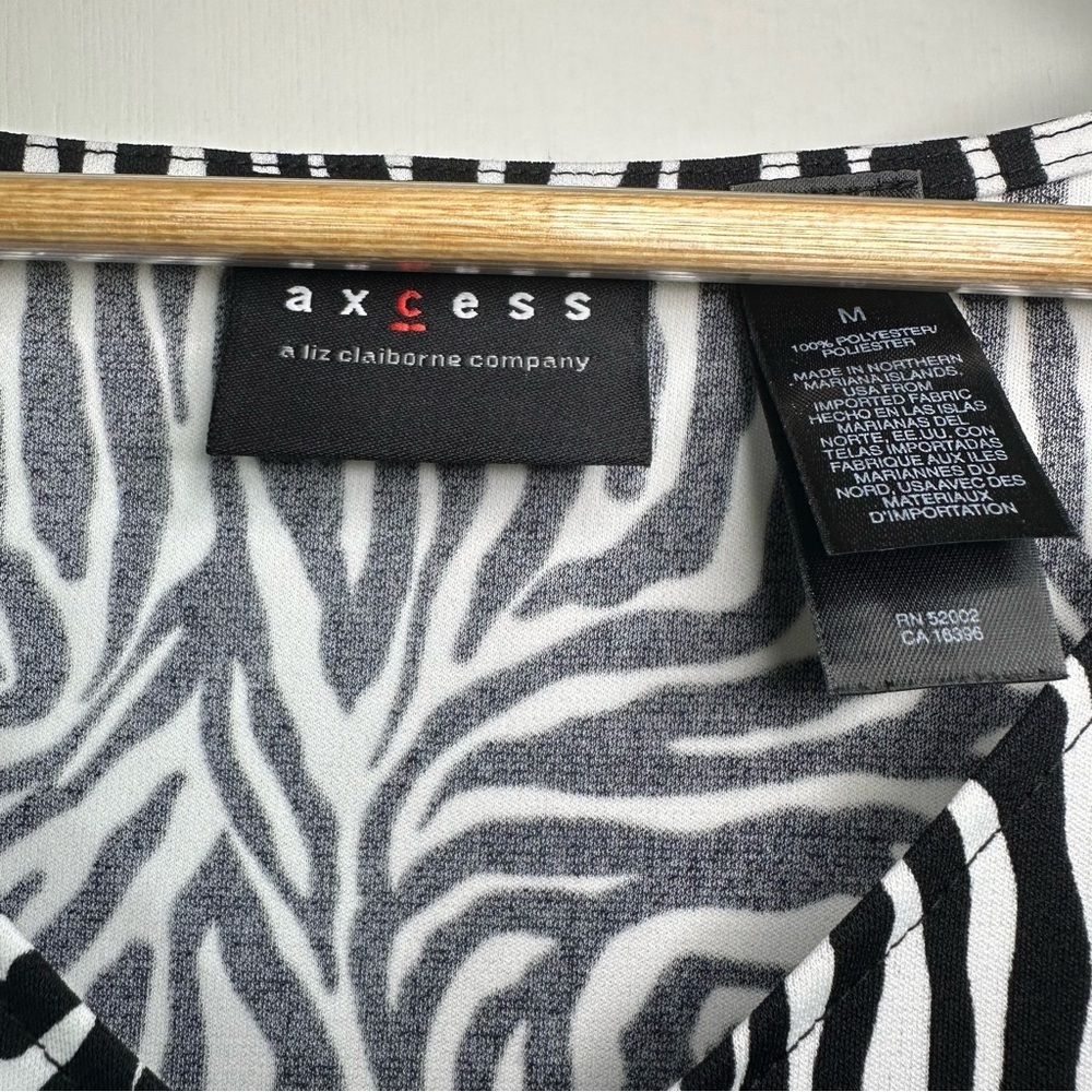 Y2K Zebra Blouse. Black and White. Medium. - Picture 3 of 4